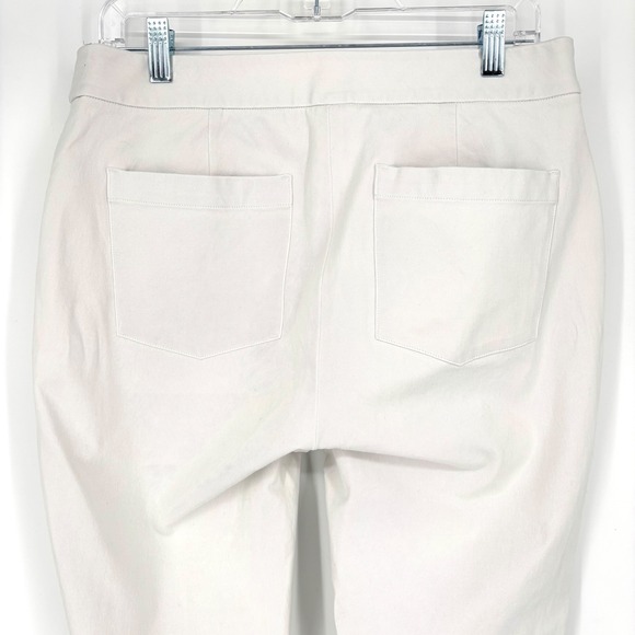 SPANX Slim Straight Ankle Pant Sz L High Rise White Stretch Pockets Pull-On Hold - Picture 9 of 13